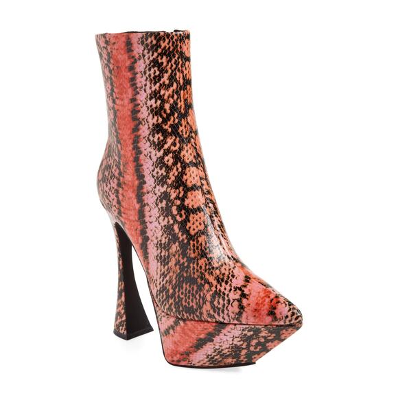 Jeffrey Campbell PWR Chord Toe Platform Heeled Bootie Witchy Drama Snake Sz 6.5 - Picture 1 of 10
